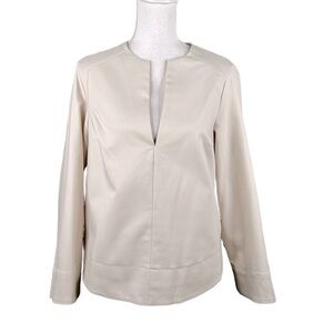 Prologue Cream V-neck Long Sleeve Business Top Size Small